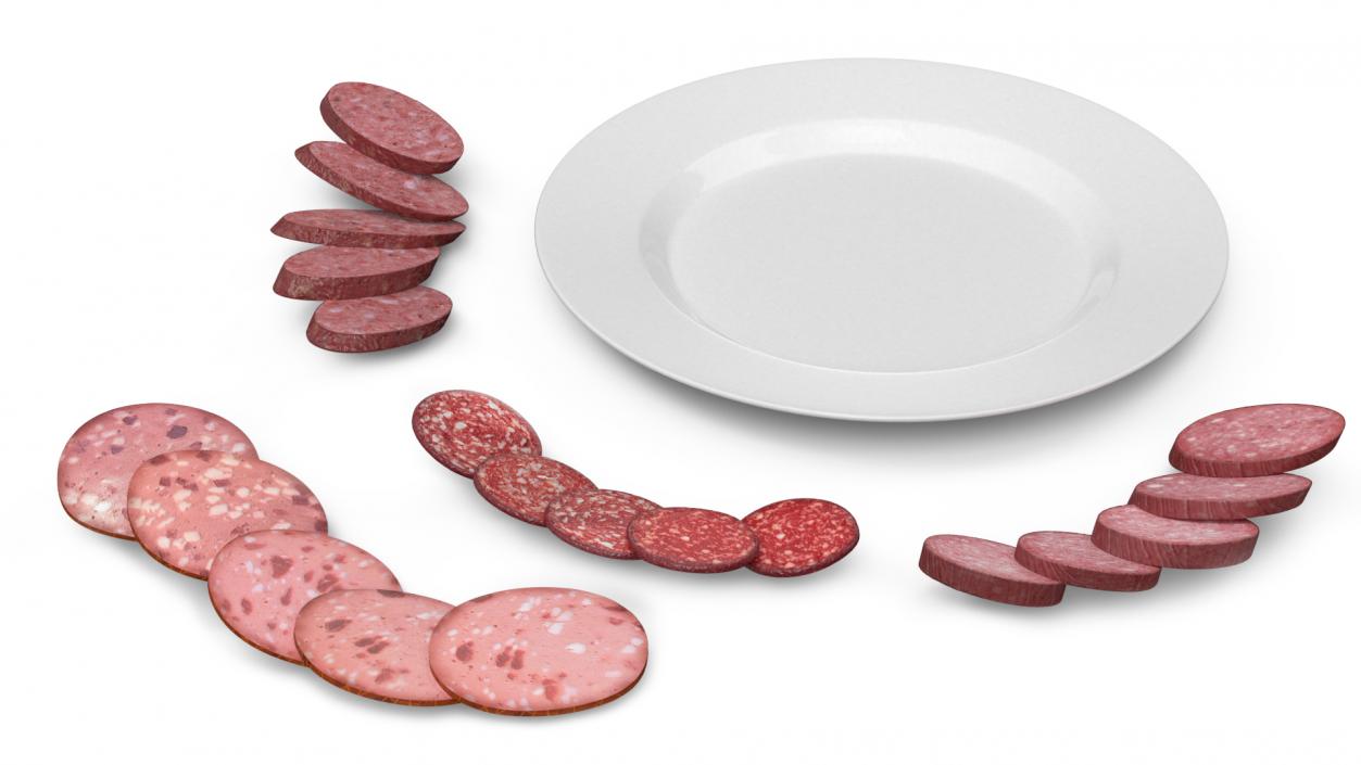 Assorted Deli Meats Platter 3D