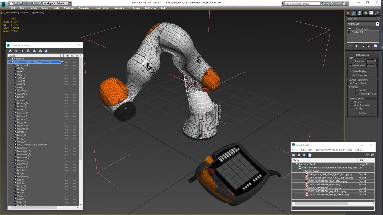 3D KUKA LBR IIWA Collaborative Robot model