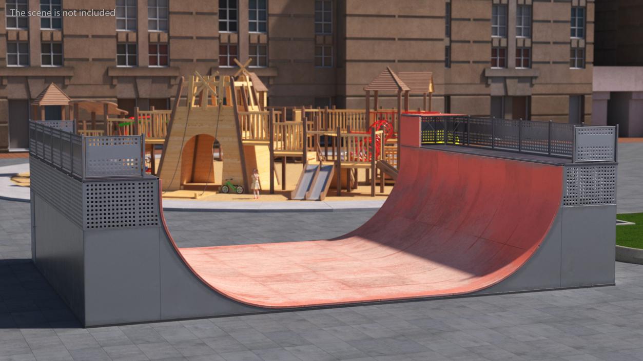 3D Halfpipe Skatepark Ramp model