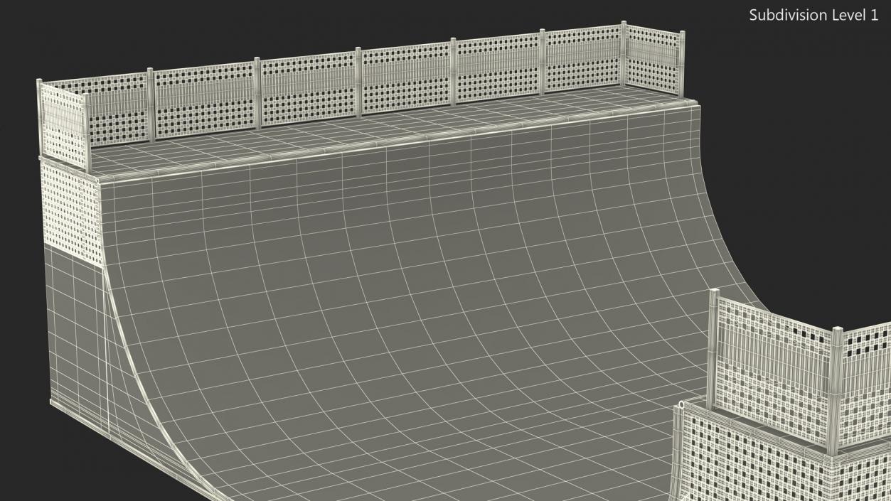 3D Halfpipe Skatepark Ramp model