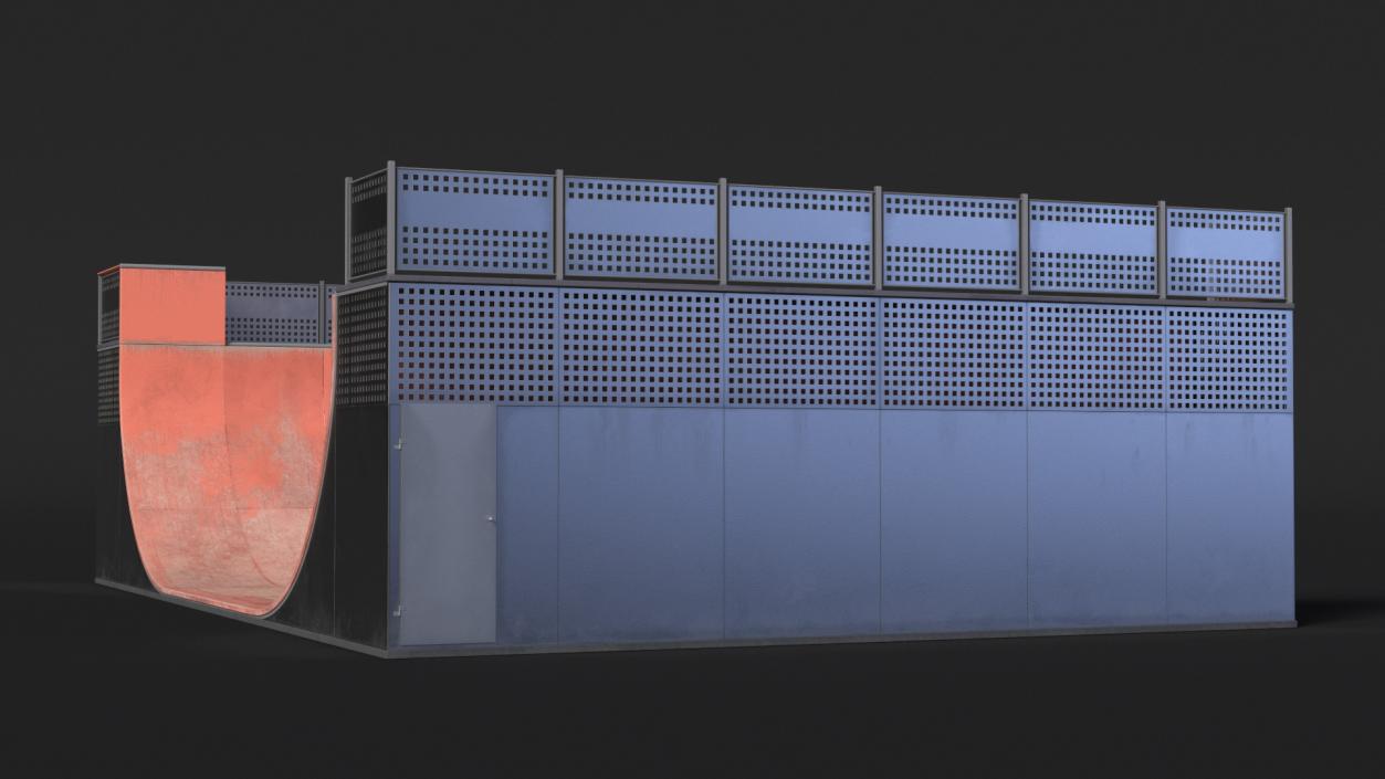 3D Halfpipe Skatepark Ramp model