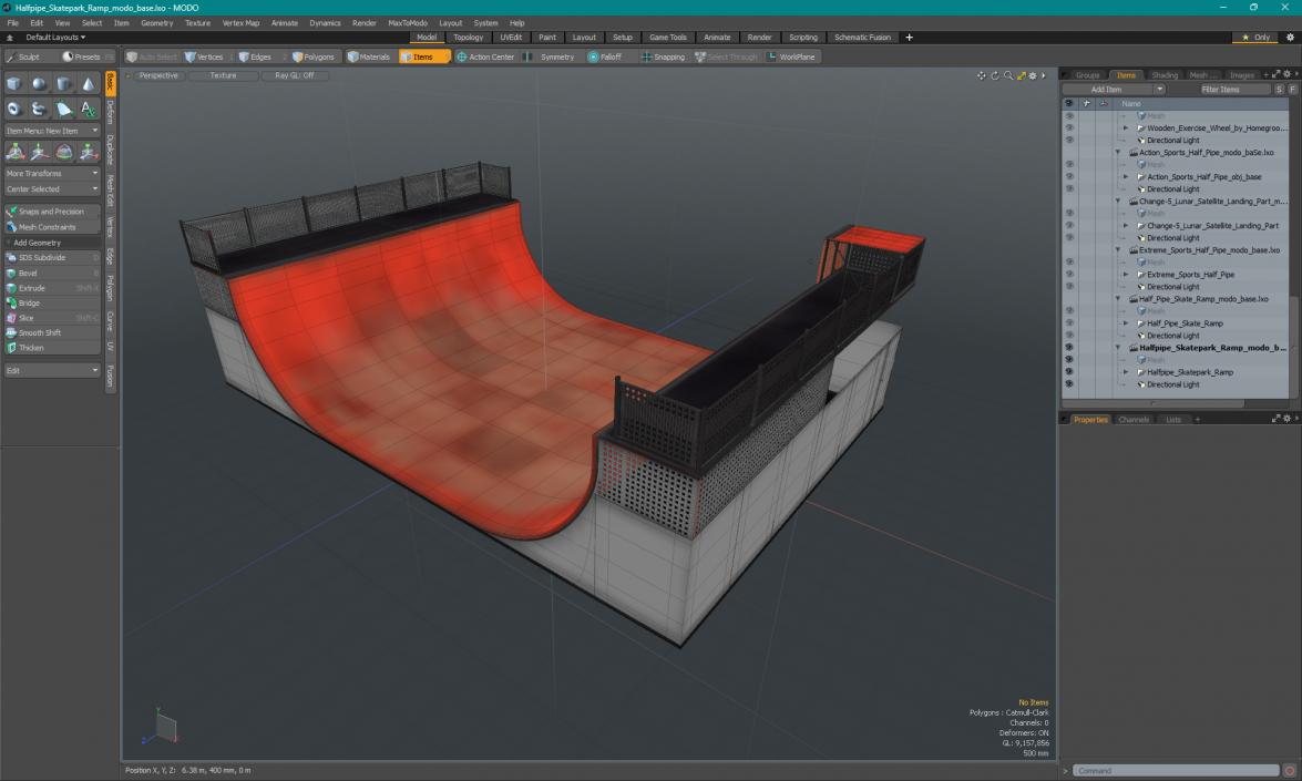 3D Halfpipe Skatepark Ramp model