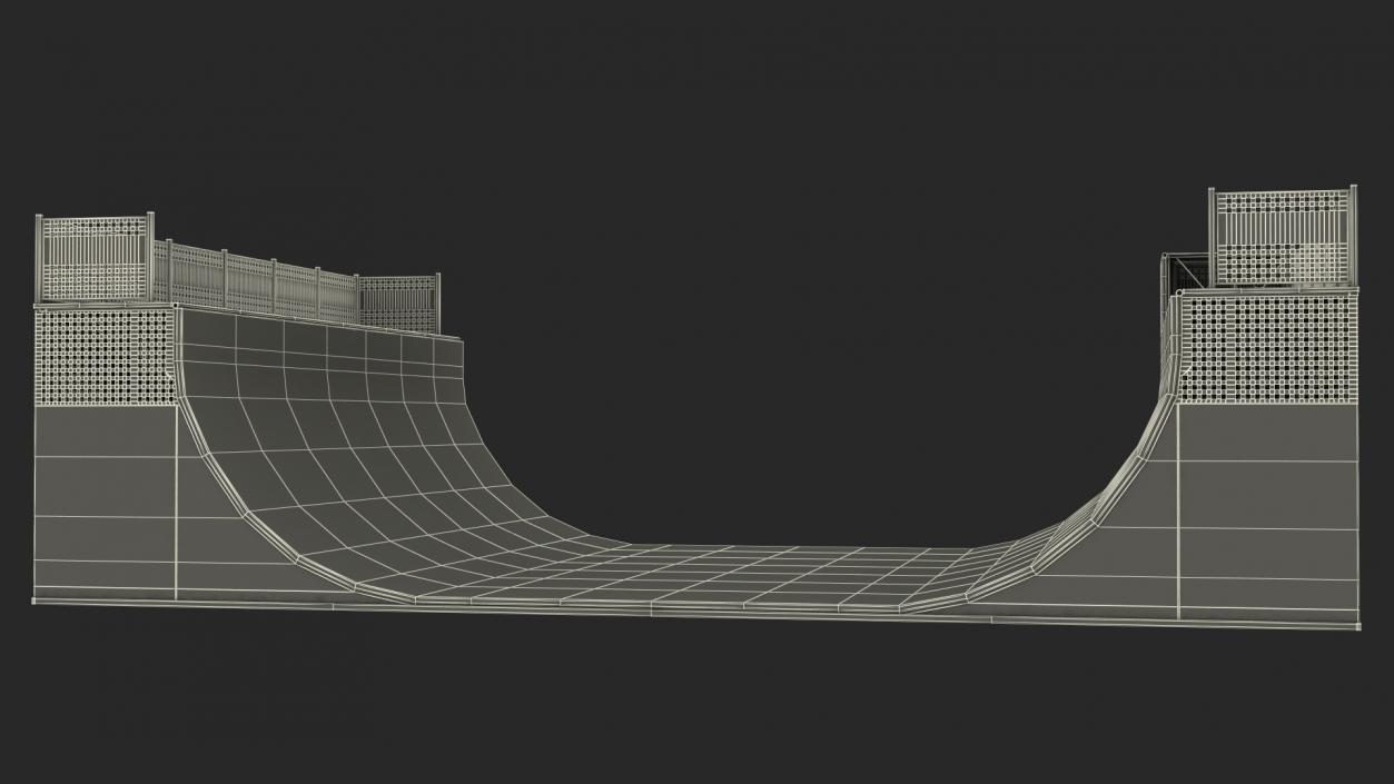 3D Halfpipe Skatepark Ramp model