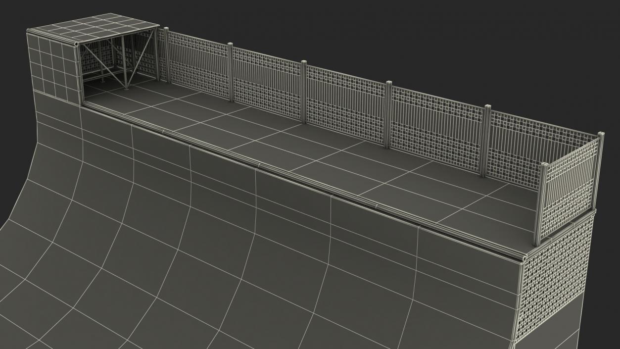 3D Halfpipe Skatepark Ramp model