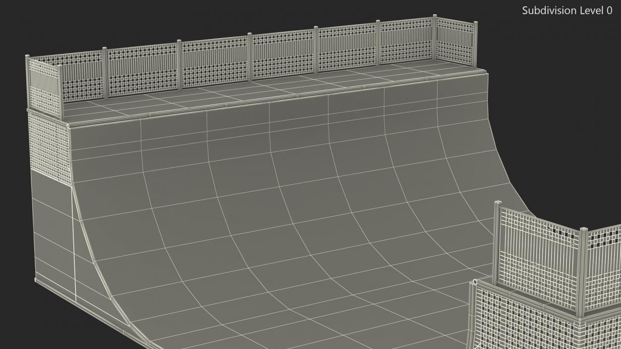 3D Halfpipe Skatepark Ramp model