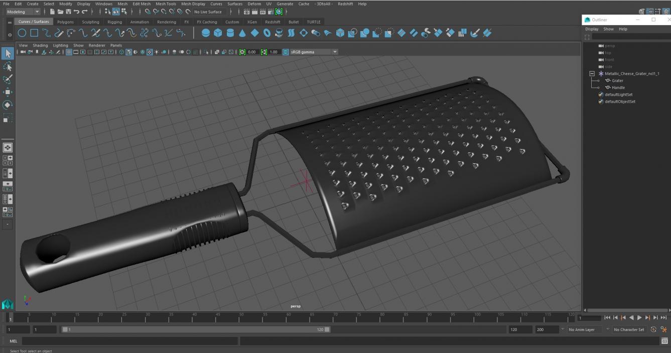 Metallic Cheese Grater 3D