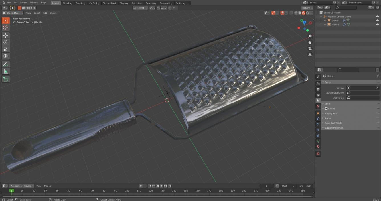 Metallic Cheese Grater 3D