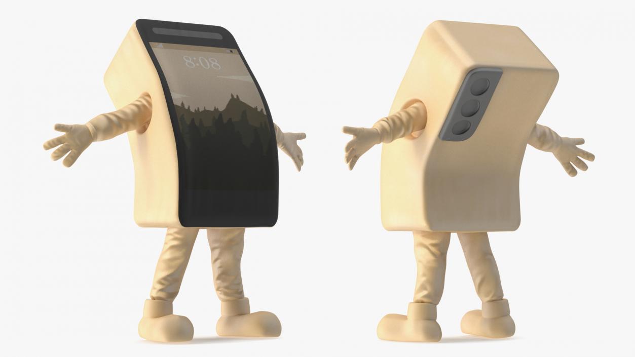 Rigged Cell Phone Mascot Costumes Collection 3D model