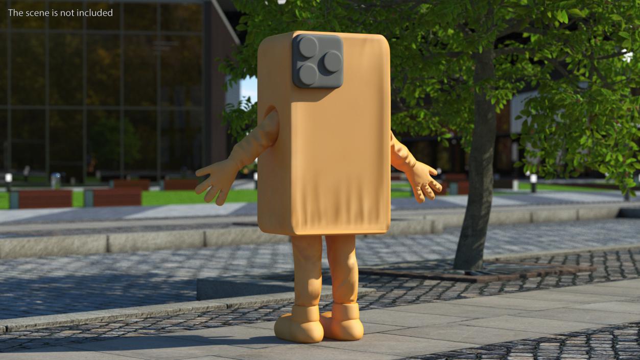 Rigged Cell Phone Mascot Costumes Collection 3D model