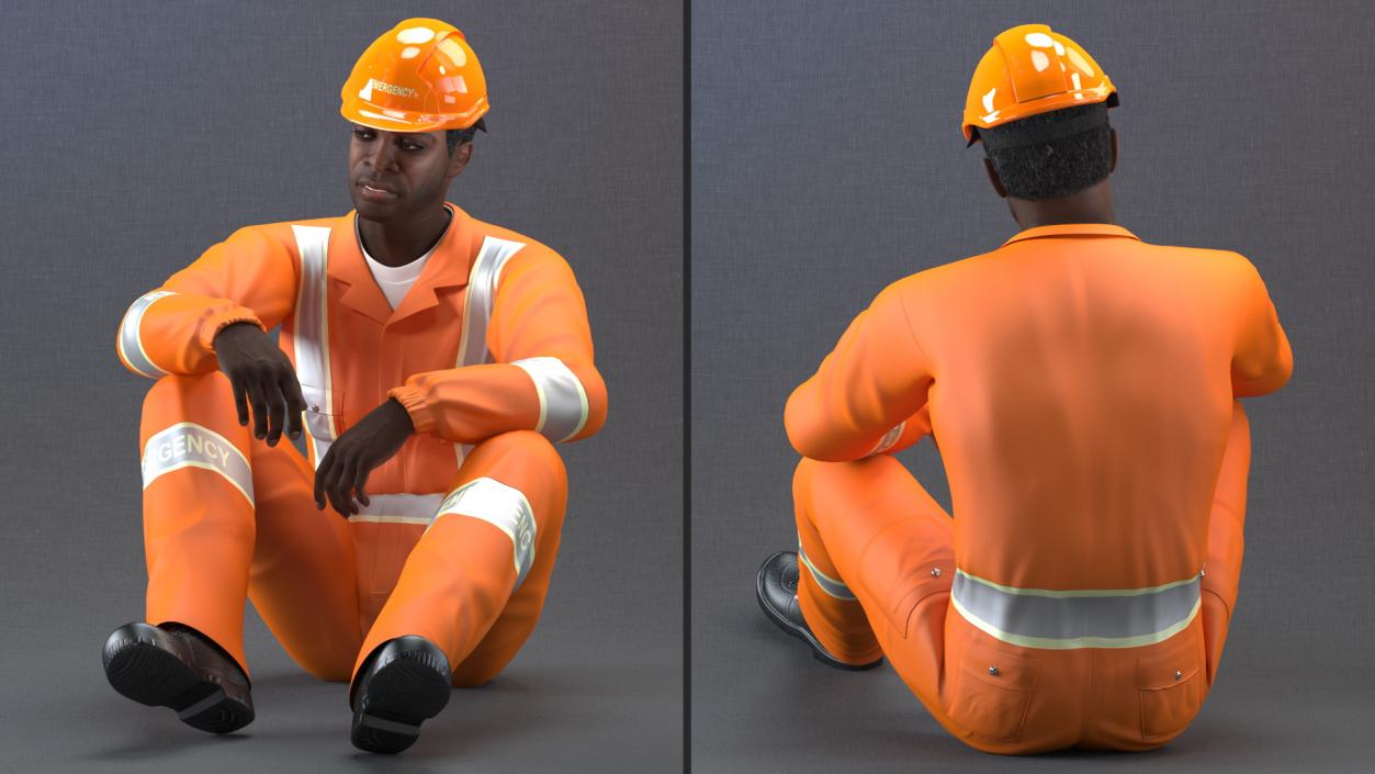 African American Rescuer 3D model