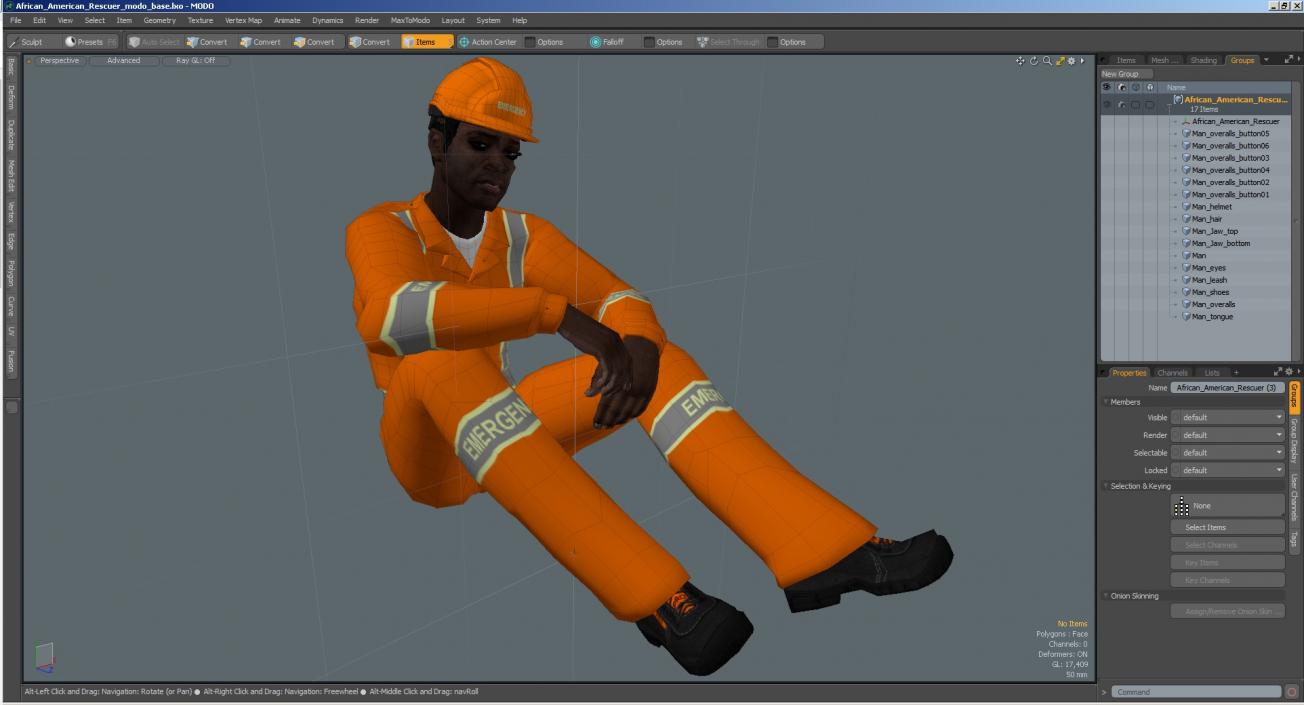 African American Rescuer 3D model