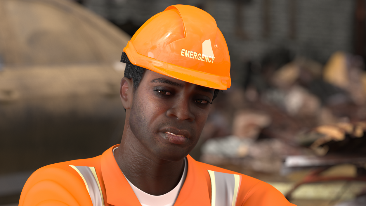 African American Rescuer 3D model