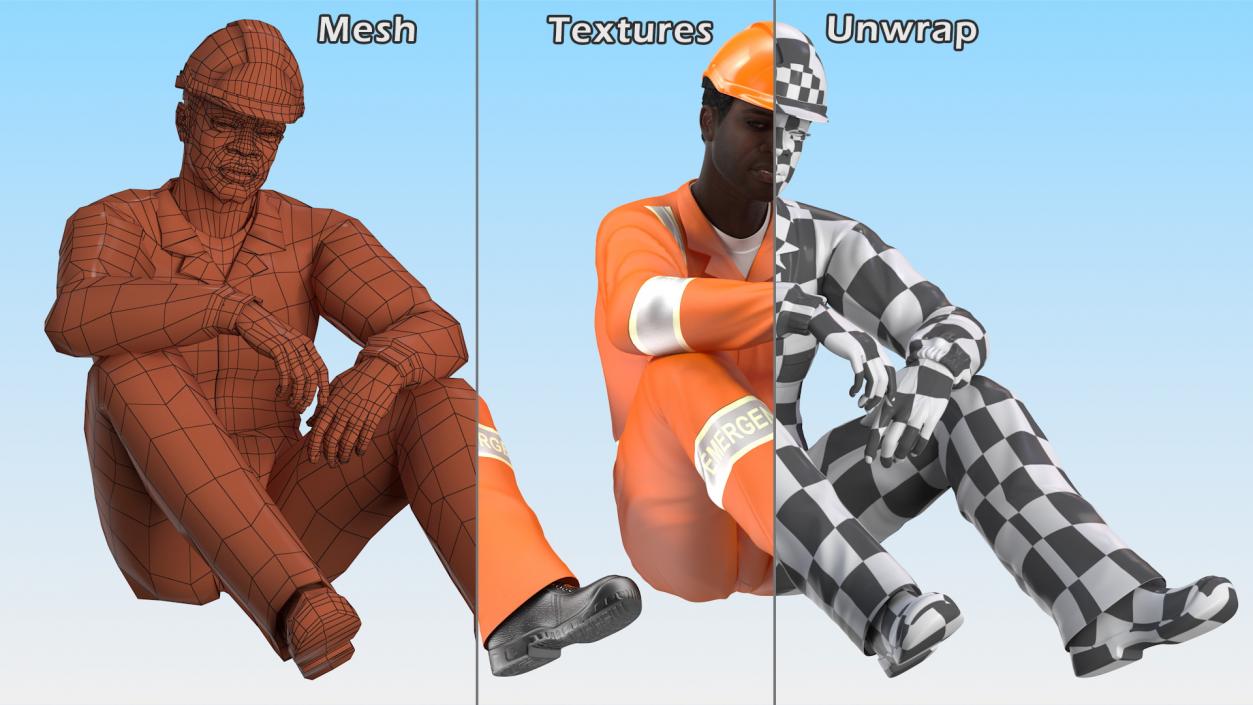 African American Rescuer 3D model