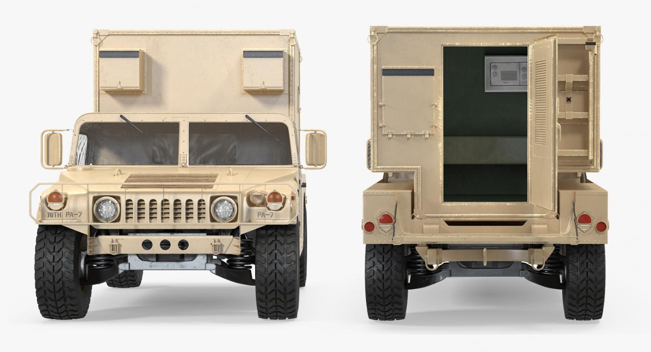 3D Shelter Carrier MSE HMMWV m1037 Desert model