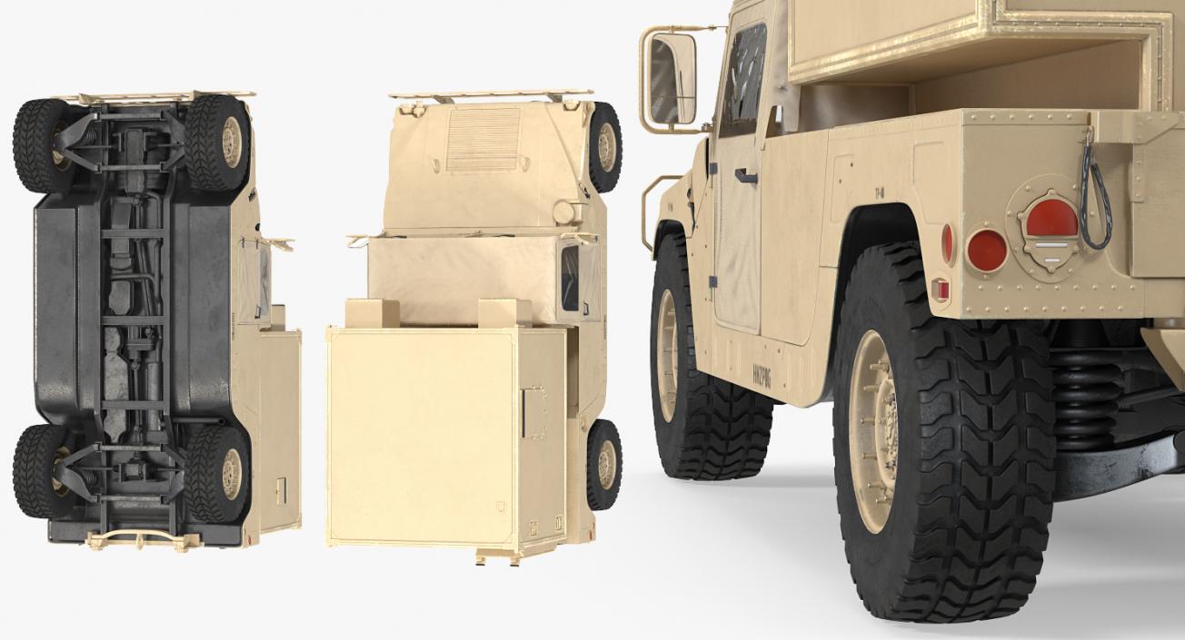 3D Shelter Carrier MSE HMMWV m1037 Desert model