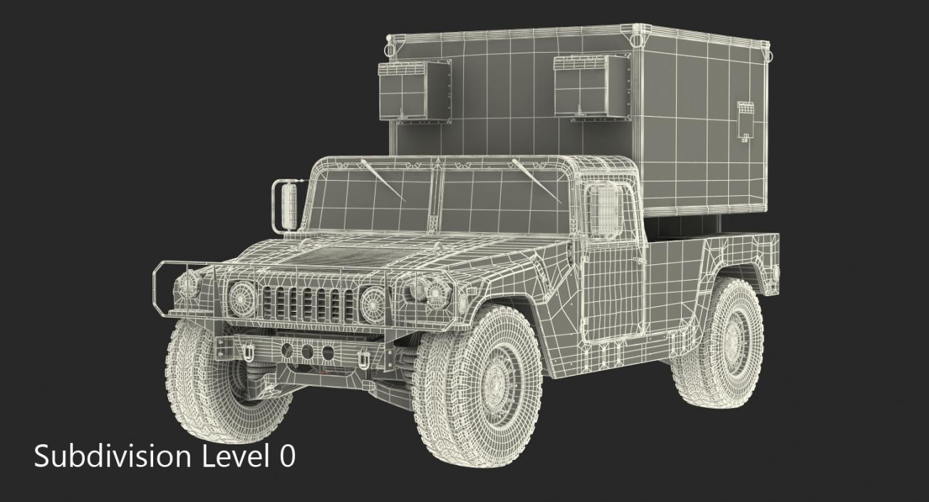 3D Shelter Carrier MSE HMMWV m1037 Desert model