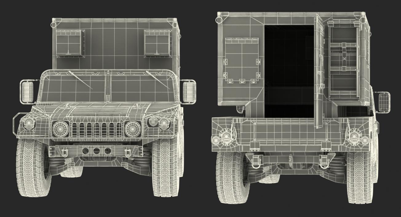 3D Shelter Carrier MSE HMMWV m1037 Desert model