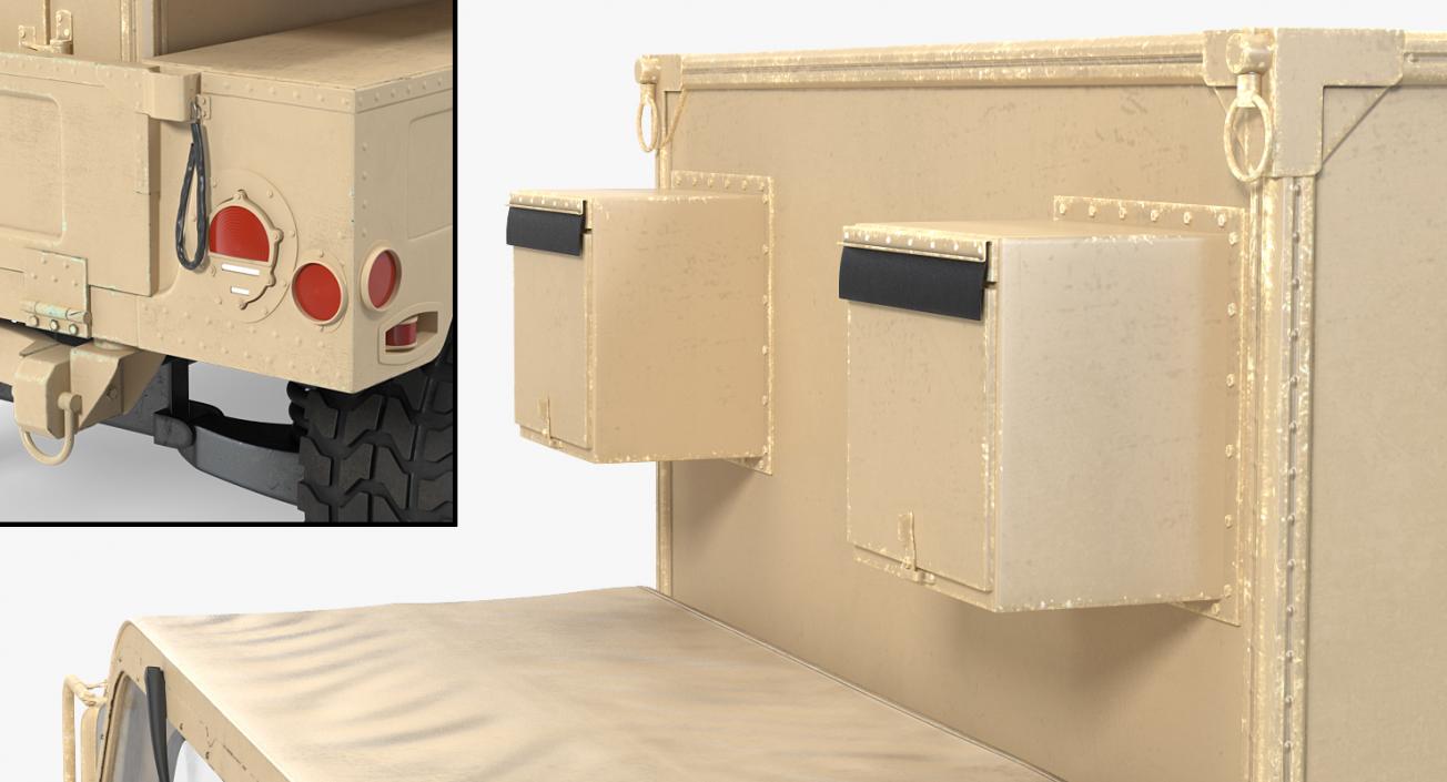 3D Shelter Carrier MSE HMMWV m1037 Desert model