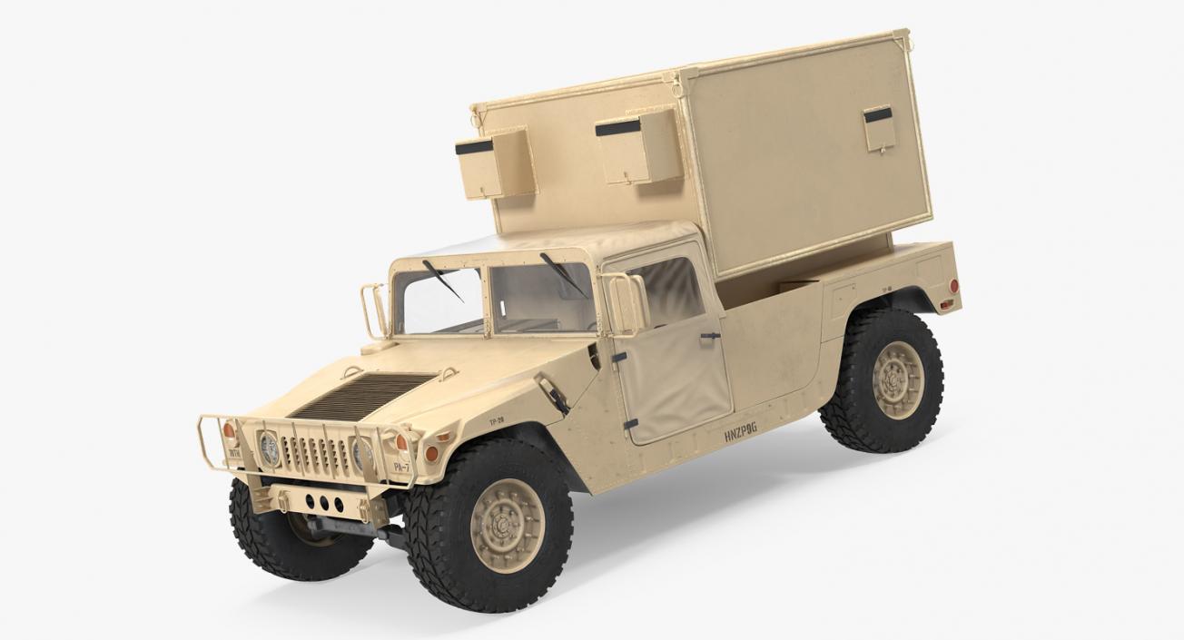 3D Shelter Carrier MSE HMMWV m1037 Desert model