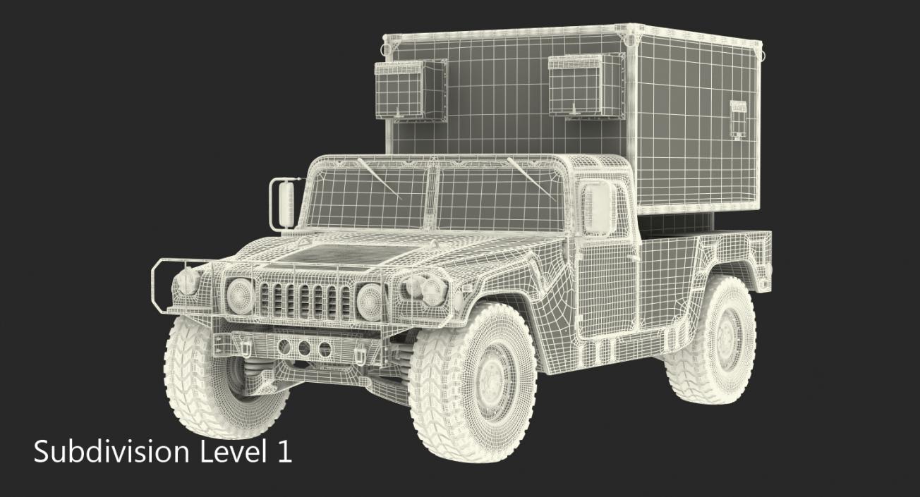 3D Shelter Carrier MSE HMMWV m1037 Desert model