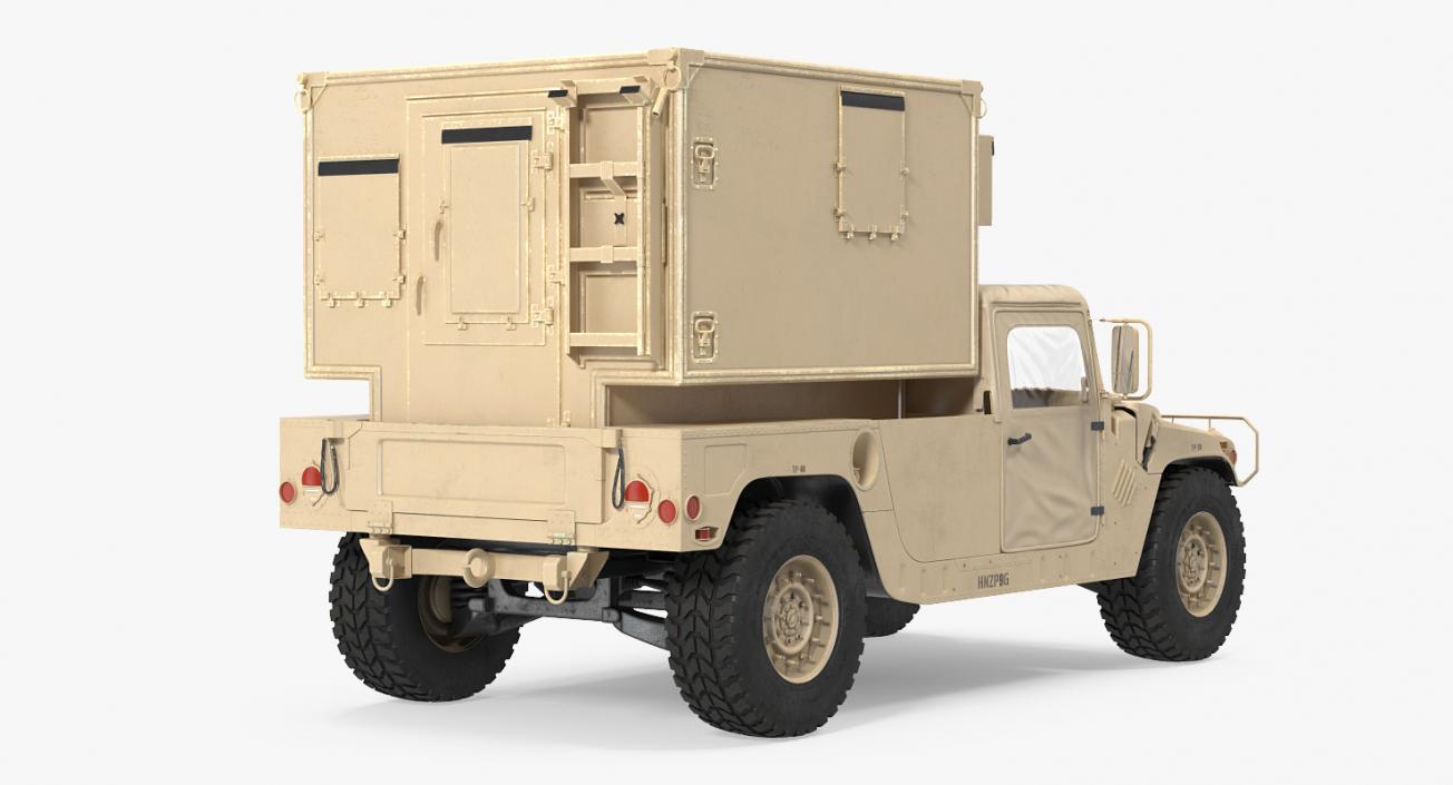 3D Shelter Carrier MSE HMMWV m1037 Desert model