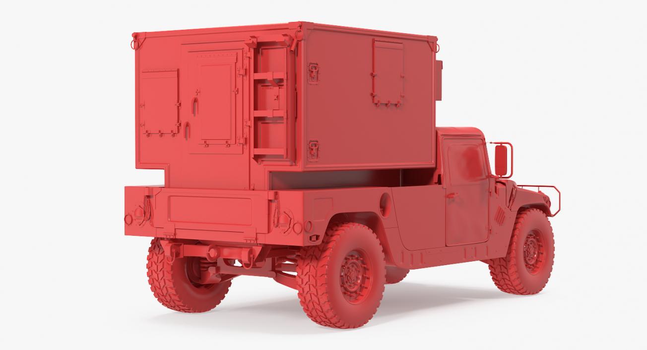 3D Shelter Carrier MSE HMMWV m1037 Desert model