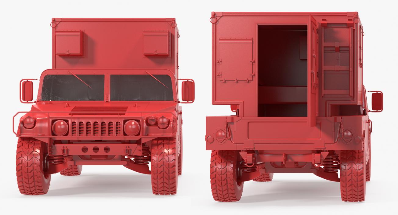 3D Shelter Carrier MSE HMMWV m1037 Desert model