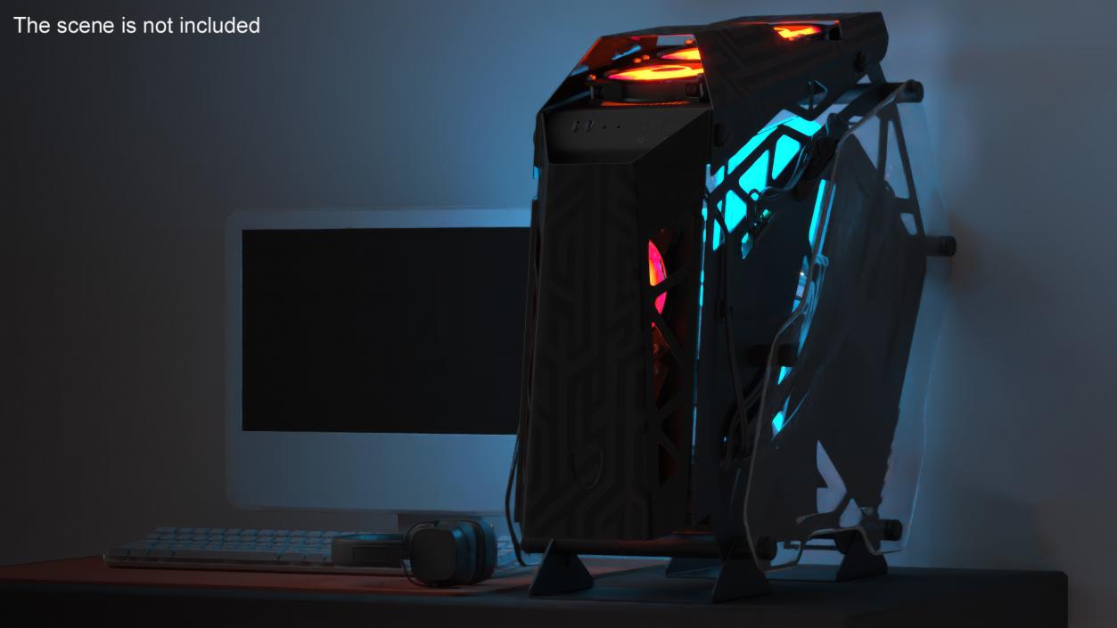 3D Futuristic Gaming PC On State 2