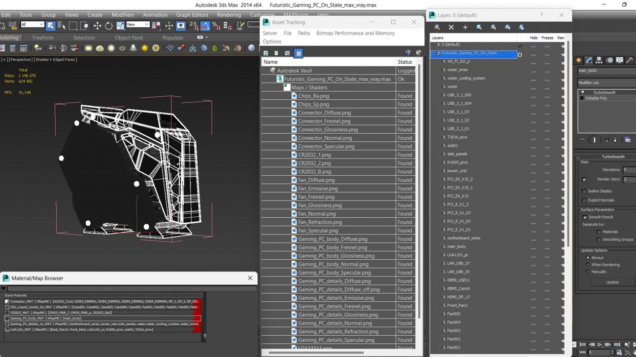 3D Futuristic Gaming PC On State 2