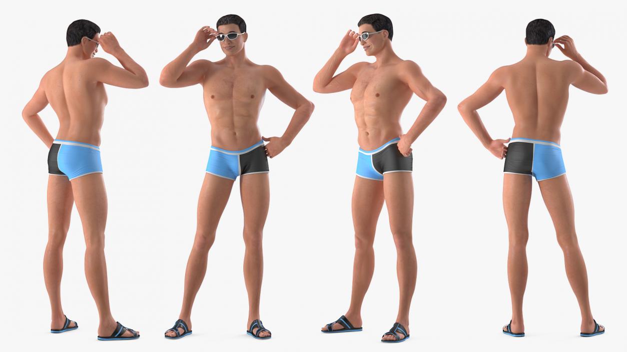 Man in Swimwear Standing Pose 3D model