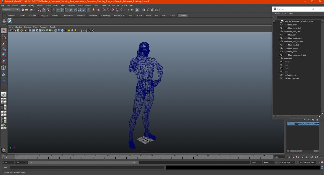 Man in Swimwear Standing Pose 3D model