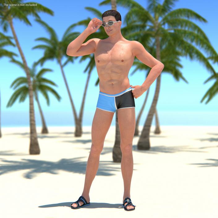 Man in Swimwear Standing Pose 3D model