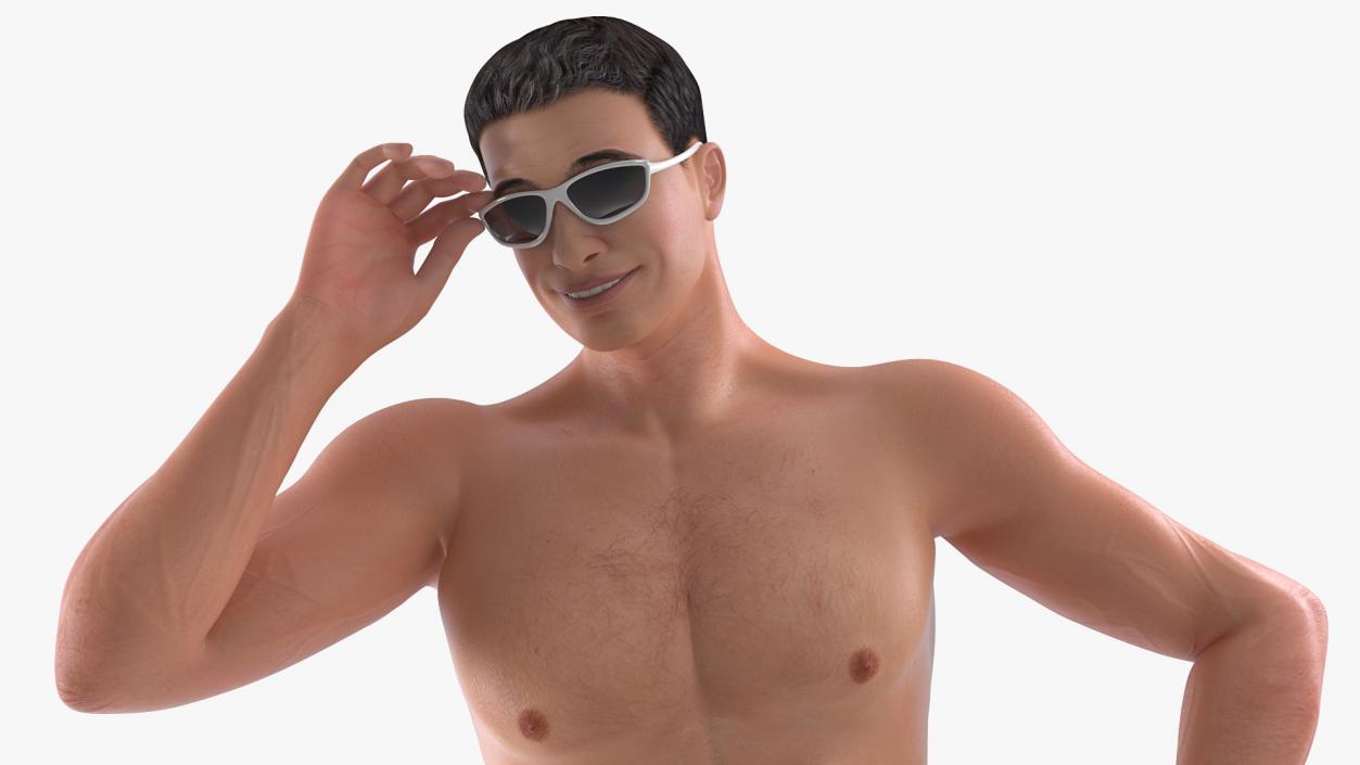 Man in Swimwear Standing Pose 3D model