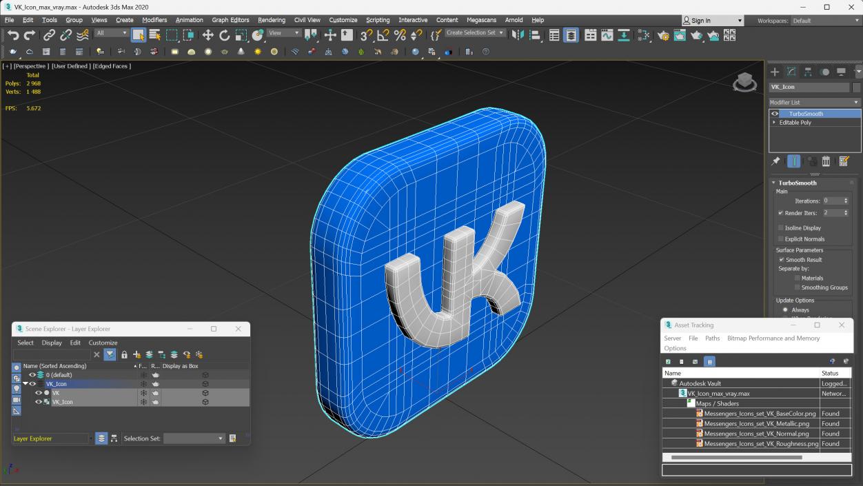 VK Icon 3D model