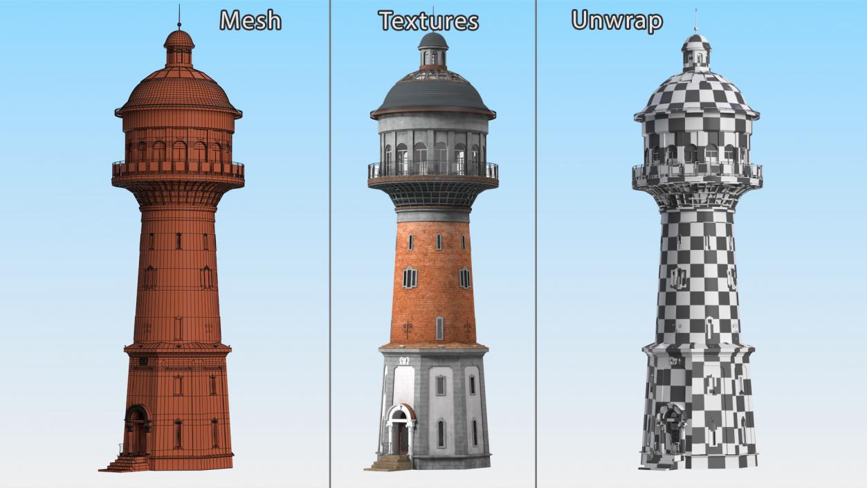 Old German Water Tower 3D