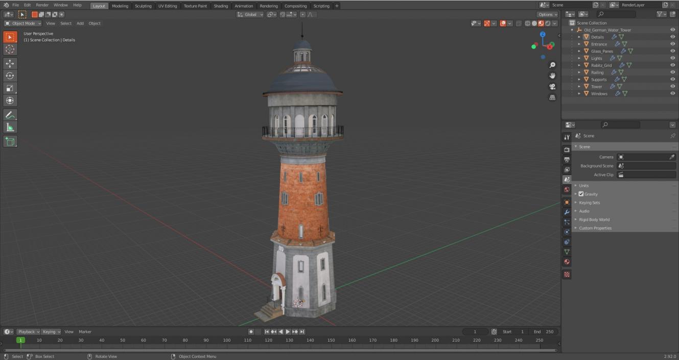 Old German Water Tower 3D