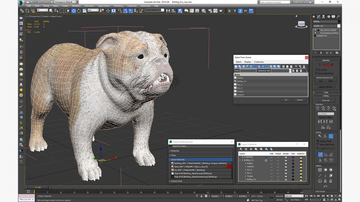 3D Bulldog Fur