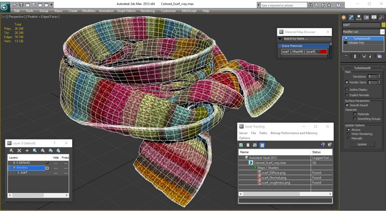 3D Colored Scarf model