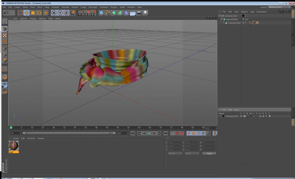 3D Colored Scarf model