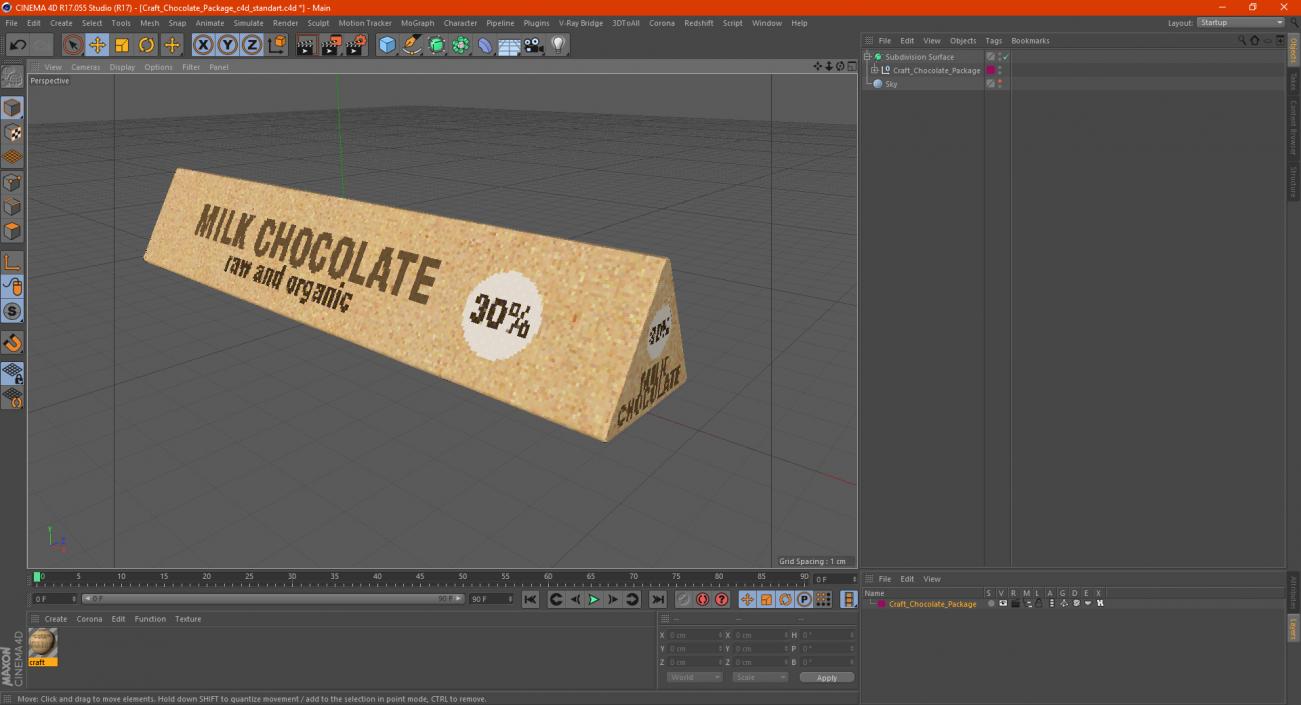 3D Craft Chocolate Package model