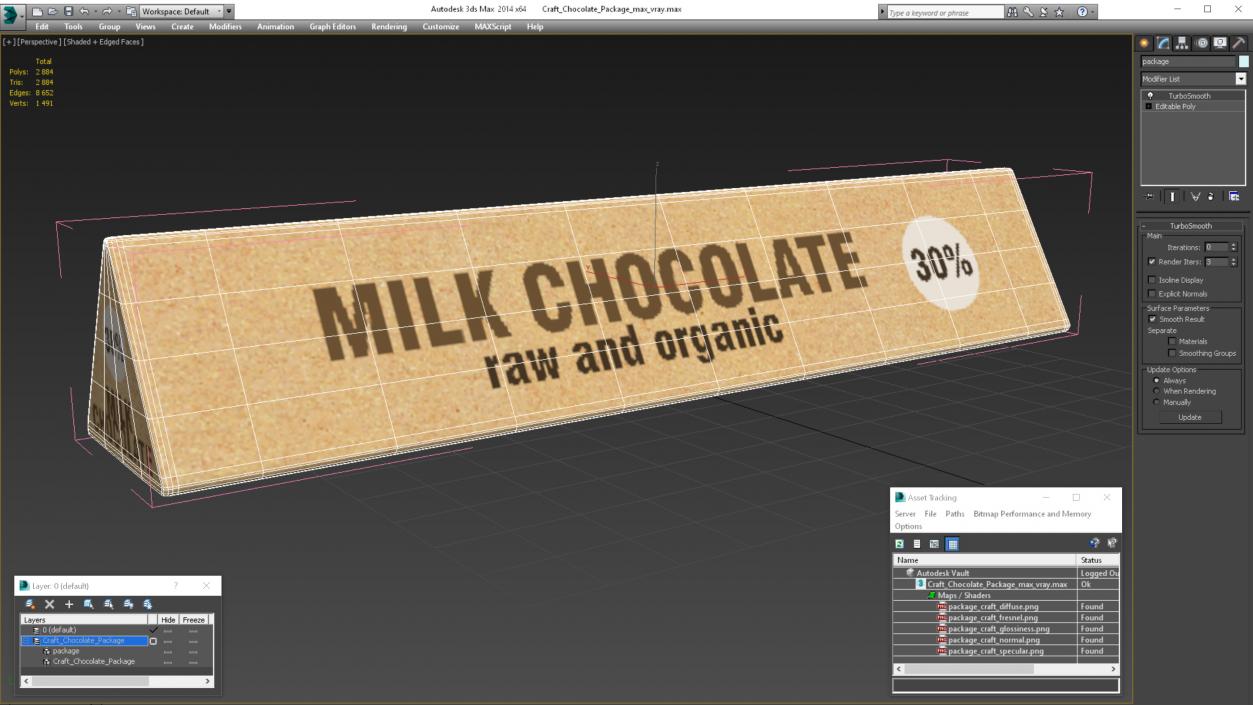 3D Craft Chocolate Package model