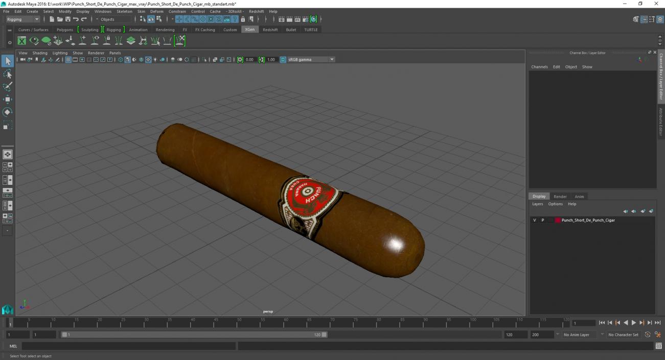 3D Punch Short De Punch Cigar 2 model