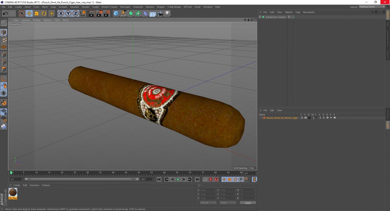 3D Punch Short De Punch Cigar 2 model