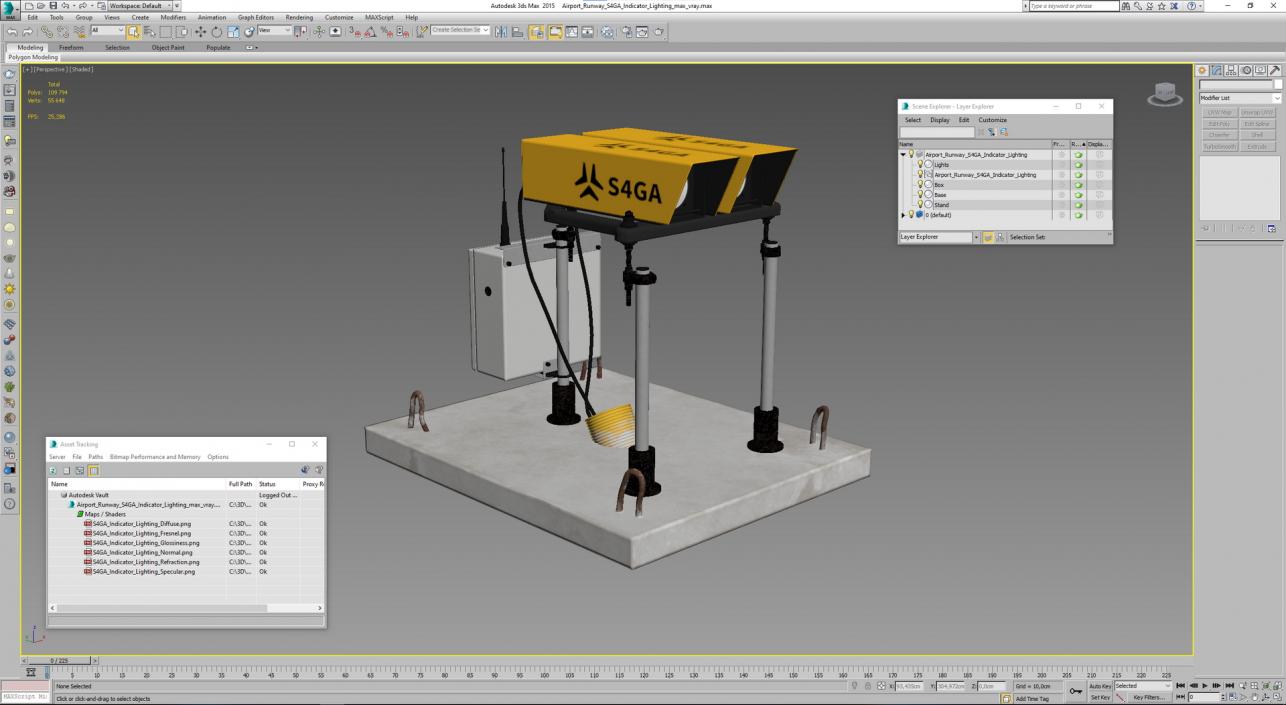 3D Airport Runway S4GA Indicator Lighting model