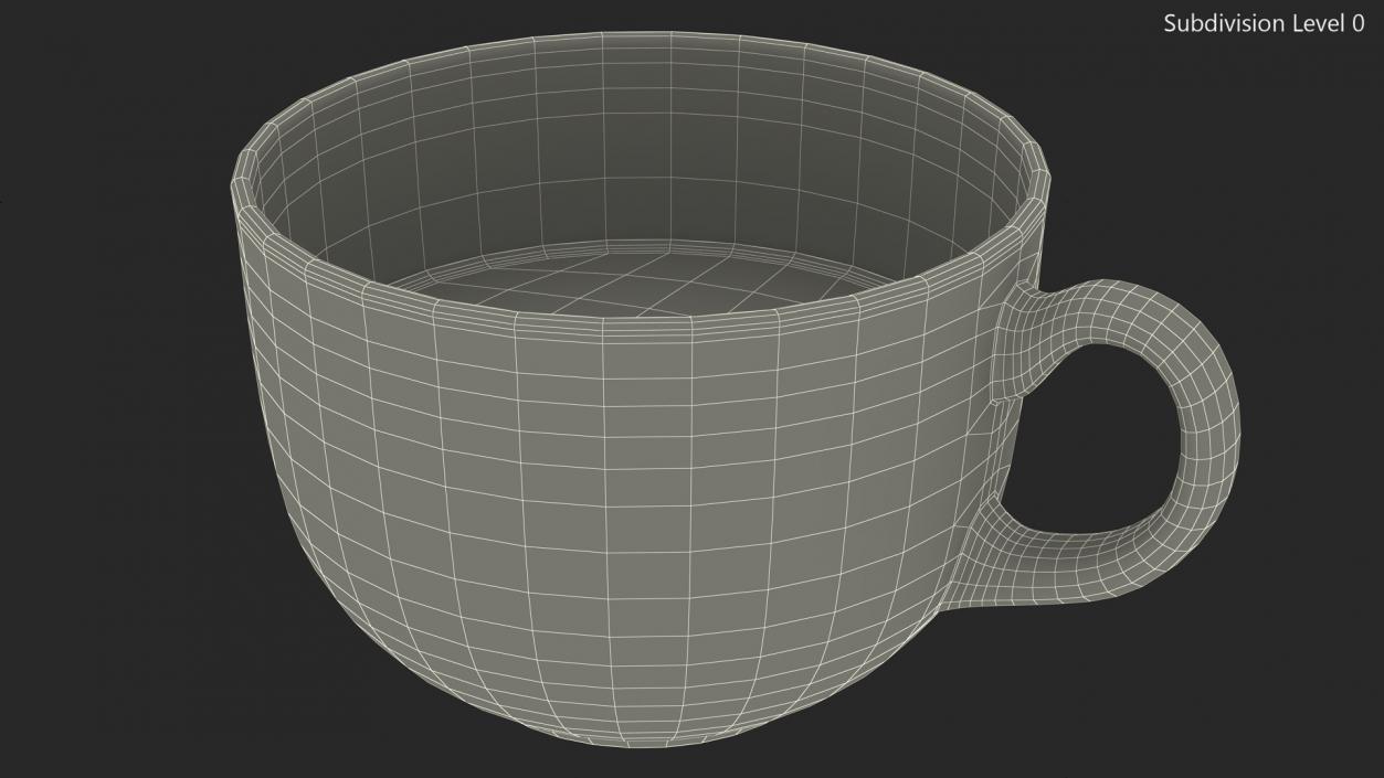 Half Full Empty Glass Tea Cup 3D model