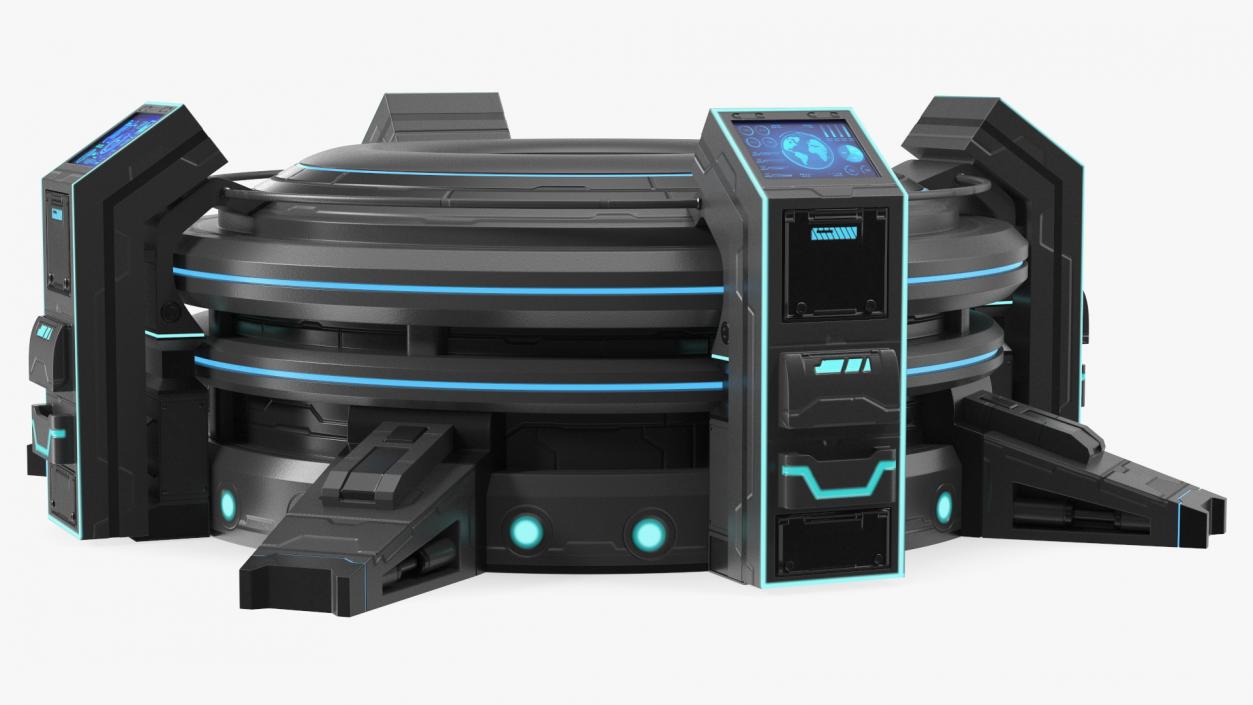 3D model Futuristic Control Panel Black