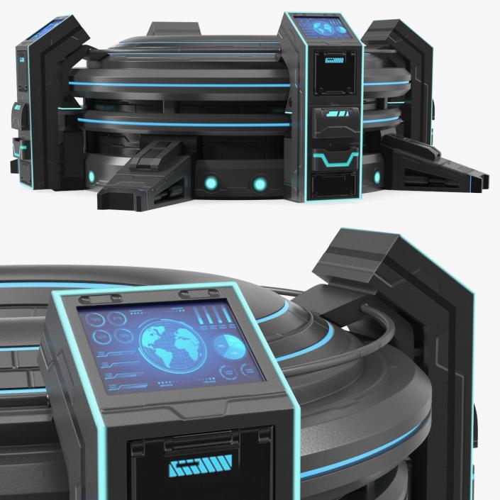 3D model Futuristic Control Panel Black