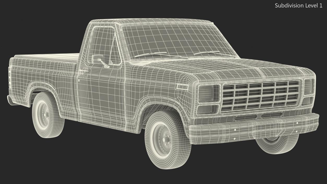 Compact Pickup Truck Rigged 3D