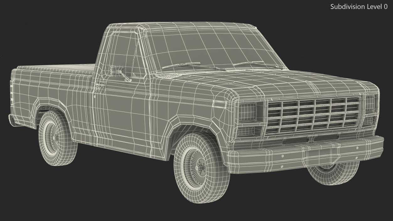 Compact Pickup Truck Rigged 3D