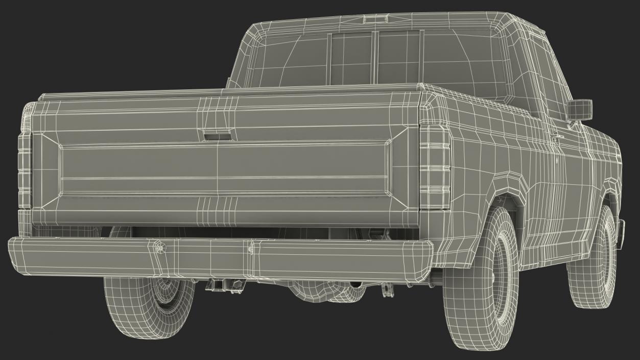 Compact Pickup Truck Rigged 3D